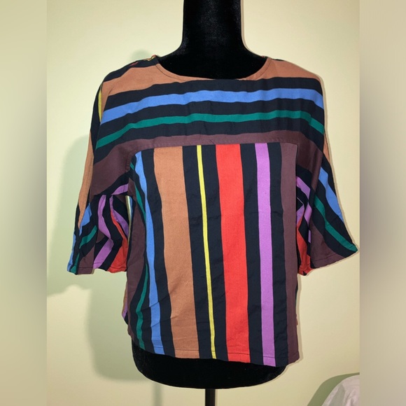Ace & Jig colorful Sammy stripe cotton top shirt blouse Barney’s S small - Picture 1 of 4
